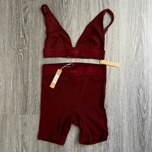 SKIMS Cotton Rib Bralette and Boxer Set